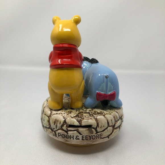 Winnie The Pooh Eeyore Schmid Ceramic Figure With Music Box Vintage Disney Works - Picture 4 of 12